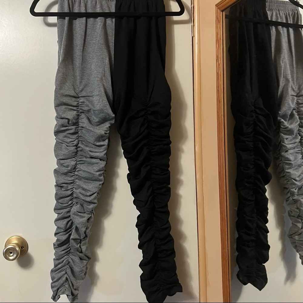 2 Tone Black Grey Leggings